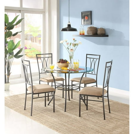 mainstays metal and glass 5 piece dining set - walmart mainstays metal and glass 5 piece dining set - walmart