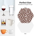 thumbnail image 4 of KLL Drink Coasters Set Hexagon of 4,PU Leather Absorbent Coasters Set Decorative Coffee Cup Coasters Housewarming Gift for Home Decor-Coffee Rugby, 4 of 5