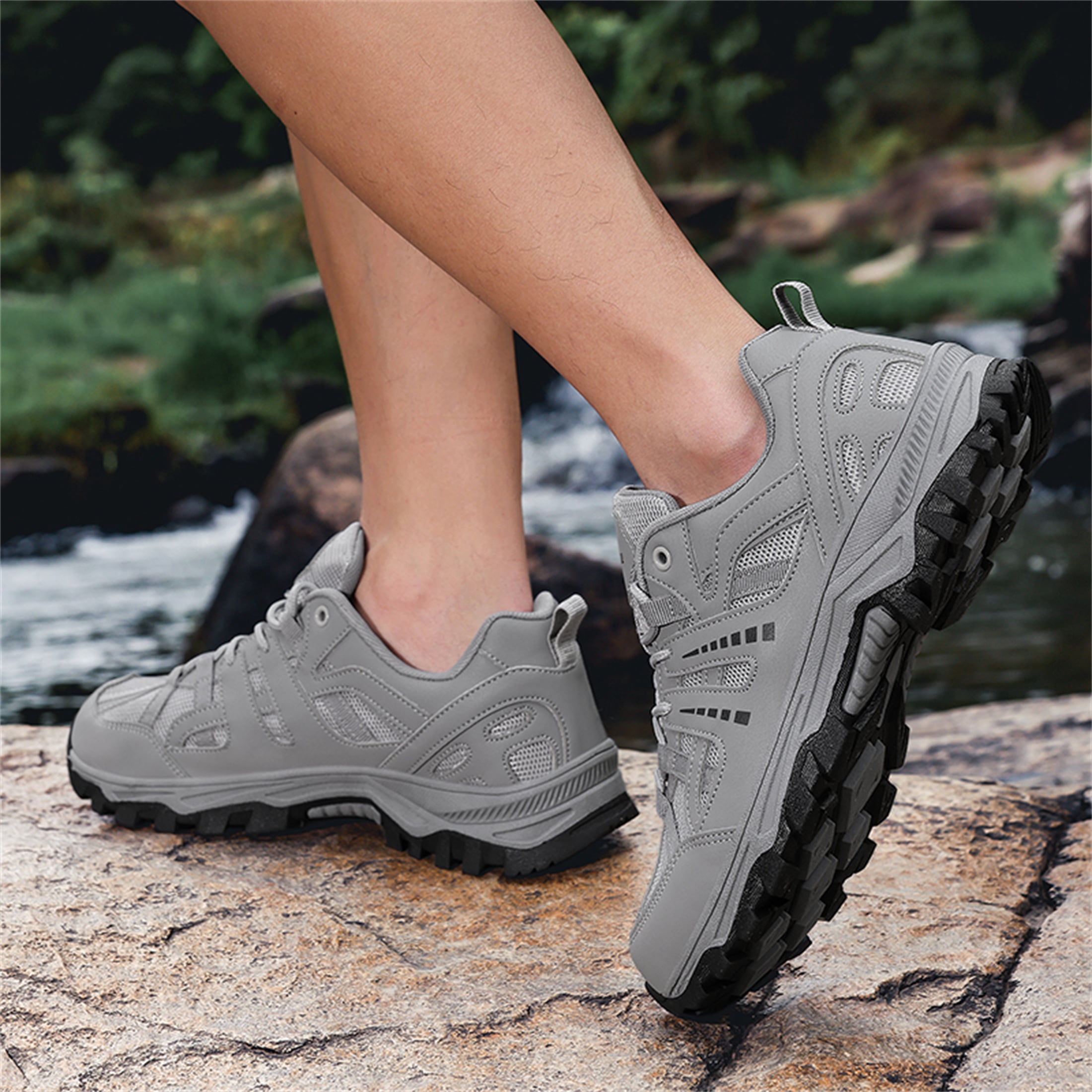 YOURDIARY Men Women Breathable Hiking Shoes Durable Non-Slip Trail Sneakers for Camping Hiking