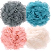 Okaka Loofah Bath Sponge Exfoliating Body Sponge Shower Puffs Soft Assorted Color Big 4 Pack