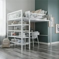 Mainstays Metal Storage Loft Bed with Book Case, Twin Bunk, Off White