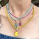 thumbnail image 3 of Y2K-collar con colgante de circonita de oso de goma púrpura para mujer, gargantilla de cadena de caja esmaltada de colores, joyería de dibujos animados para fiesta de navidad, 3 of 4