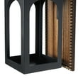 thumbnail image 5 of DecMode Black Metal Abstract Suspended Arched Cutout Wall Sconce with Brown Wood Backing and Beaded Edge, 5 of 9