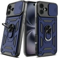 thumbnail image 4 of Liwarace Case with Ring Stand and Slide Camera Lens for iPhone 16 Pro Max/16 Pro/16 Plus/16, Blue, 4 of 15