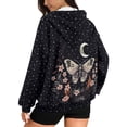 thumbnail image 5 of SCRAWLGOD Galaxy Butterfly Plus Size M Zipper Hoodies for Women Oversized Sweatshirt Long Sleeve Womens Hoodie Graphic Comfy Ladies Hoodies Zip Front for Clubs, 5 of 7