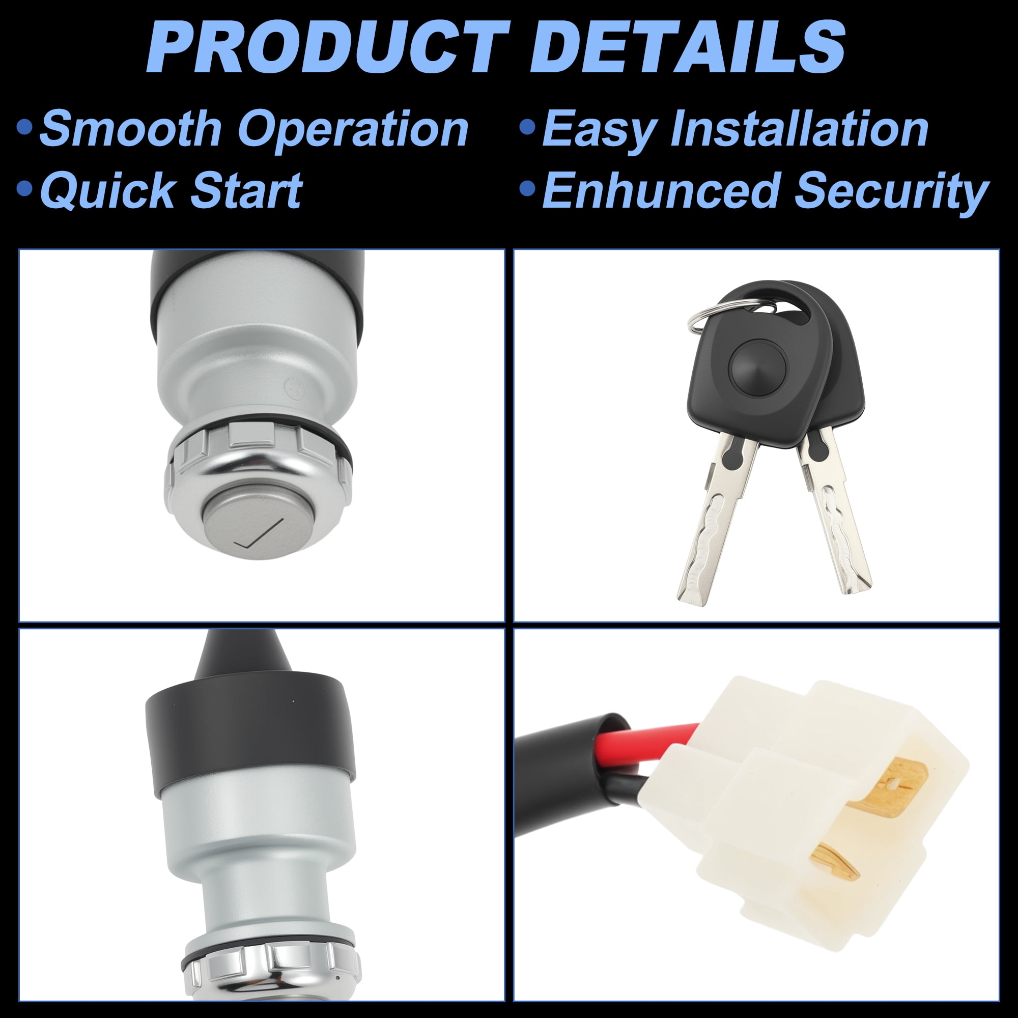 Unique Bargains Ignition Starter Switch Assembly for Edison Advanced EV 48V Golf Carts