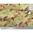 thumbnail image 3 of Soimoi Yellow polyester Georgette Fabric Apricot, & Oaknut Fruits Print Sewing Fabric BTY 52 Inch Wide, 3 of 3