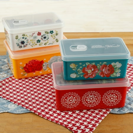 The Pioneer Woman Flea Market Rectangular Food Containers, Set of