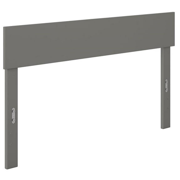 Pemberly Row Modern Solid Wood Full Headboard in Gray