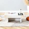 thumbnail image 2 of Imitation marble MDF coffee table 31.4" deep for contemporary living rooms easy setup, 2 of 6
