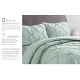 thumbnail image 6 of Swift Home Bedding Comforter Sets, Ultra Soft Cozy 3-Piece Pinch Pleat Decorative Pintuck Comforter Sets - Misty Blue, Full/Queen, 6 of 10