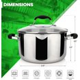 thumbnail image 3 of AVACRAFT Tri-Ply Stainless Steel Stockpot with Glass Strainer Lid, Side Spouts, 6 Quart Multipurpose Sauce Pot, 3 of 7