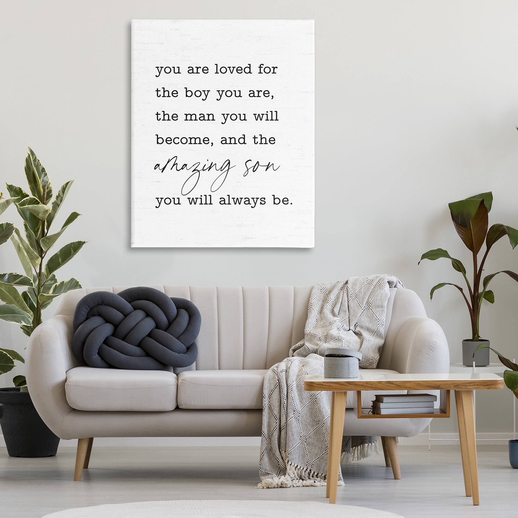 Stupell Industries Amazing Son Sentiment Text & Numbers Painting Wrapped Canvas Art Print Wall Art, 36 x 48