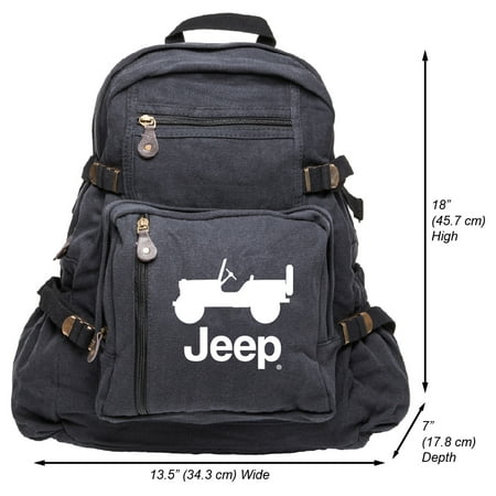 JEEP CJ Heavyweight Canvas Backpack Bag (Best Waxed Canvas Backpack)