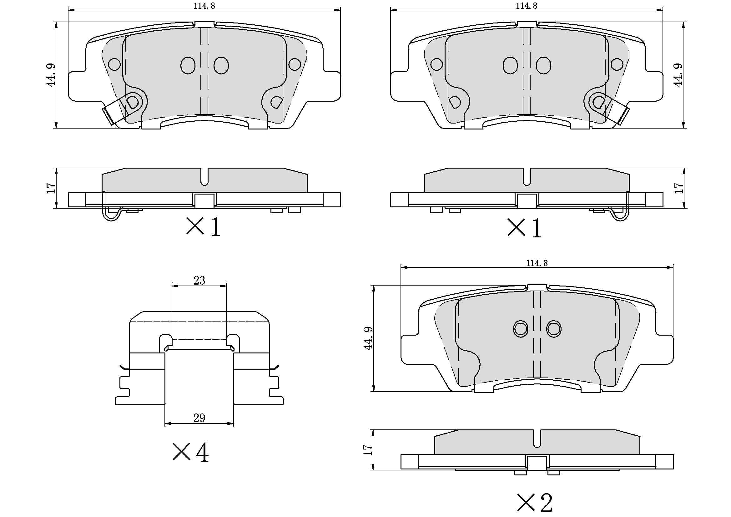 Winstop Brake Pad Set, Rear WS.1659.0.C, Cadillac ATS 2019-2013