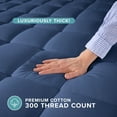 thumbnail image 4 of Bare Home Mattress Pad - Breathable Cotton Top - 21" Deep Pocket - Full, Dark Blue, 4 of 10