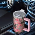 thumbnail image 6 of OBREWU Shiba Inu Dog and Flower Floral Tumbler with Handle and Lid,Shiba Inu Dog and Flower Floral 40oz Double Wall Vacuum Insulated Tumbler,Cups Gift for Women and Men, 6 of 7