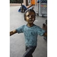 thumbnail image 5 of Nifao Three children happily holding hands bronze statue – Home Office Decor Sculpture, 31"L x 19"W x 41"H, 5 of 11