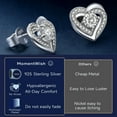 thumbnail image 6 of MomentWish 1Carat Moissanite Stud Earring, D Color VVS1 Simulated Diamond 925 Sterling Silver Double Hear Earrings, Gifts for Valentine's Day, 6 of 10