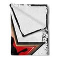 thumbnail image 2 of Rock Music Soft Flannel Fleece Blanket, Guitar Player Star Abstract Monochrome Splashes and Halftone Frame Pattern, Cozy Plush for Indoor and Outdoor Use, 50" x 60", Black Red Peach, by Ambesonne, 2 of 5