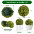 thumbnail image 2 of Yeshouse Artificial Topiary Balls, Set of 2, Decorative Faux Flower Spheres with Chains for Patio, Garden, Wedding, 2 of 7