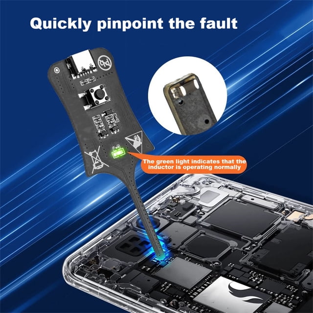 YoGold Inductance Tester – Type‑C Rechargeable Fault Check Tool, High Precision for Electronic Components (Silver)
