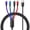 Purple_Blue_Black_Red, variant on Travel Vacation Essentials USB C Multi Charging Cable, Right Angle 4 in 1 Charging Cable, Phone Charger Cords with IP/Type C/Type C/Micro Port, Compatible with Most Cell Phones and More(1Pack 5FT)