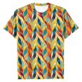 thumbnail image 4 of T-shirts pour Femmes, Couleur Unie, Col Rond Ample, Imprimé Amusant, Manches Courtes, Orange L, 4 of 4