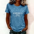 thumbnail image 2 of WAYUTE Womens 250 Anniversary USA Shirt National Flag Colors Casual Fashion Printed Crewneck Short Sleeve Shirts Independence Day T-Shirts, 2 of 4