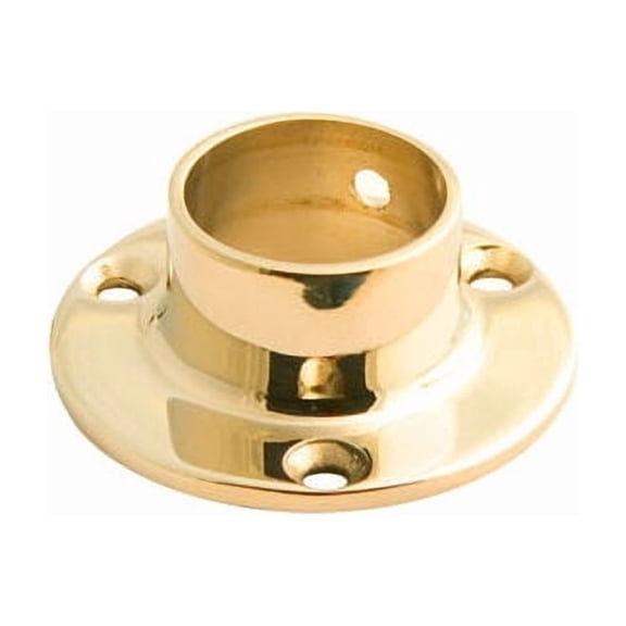 Lavi Industries Flange Wall for 1"" Tubing Polished Brass