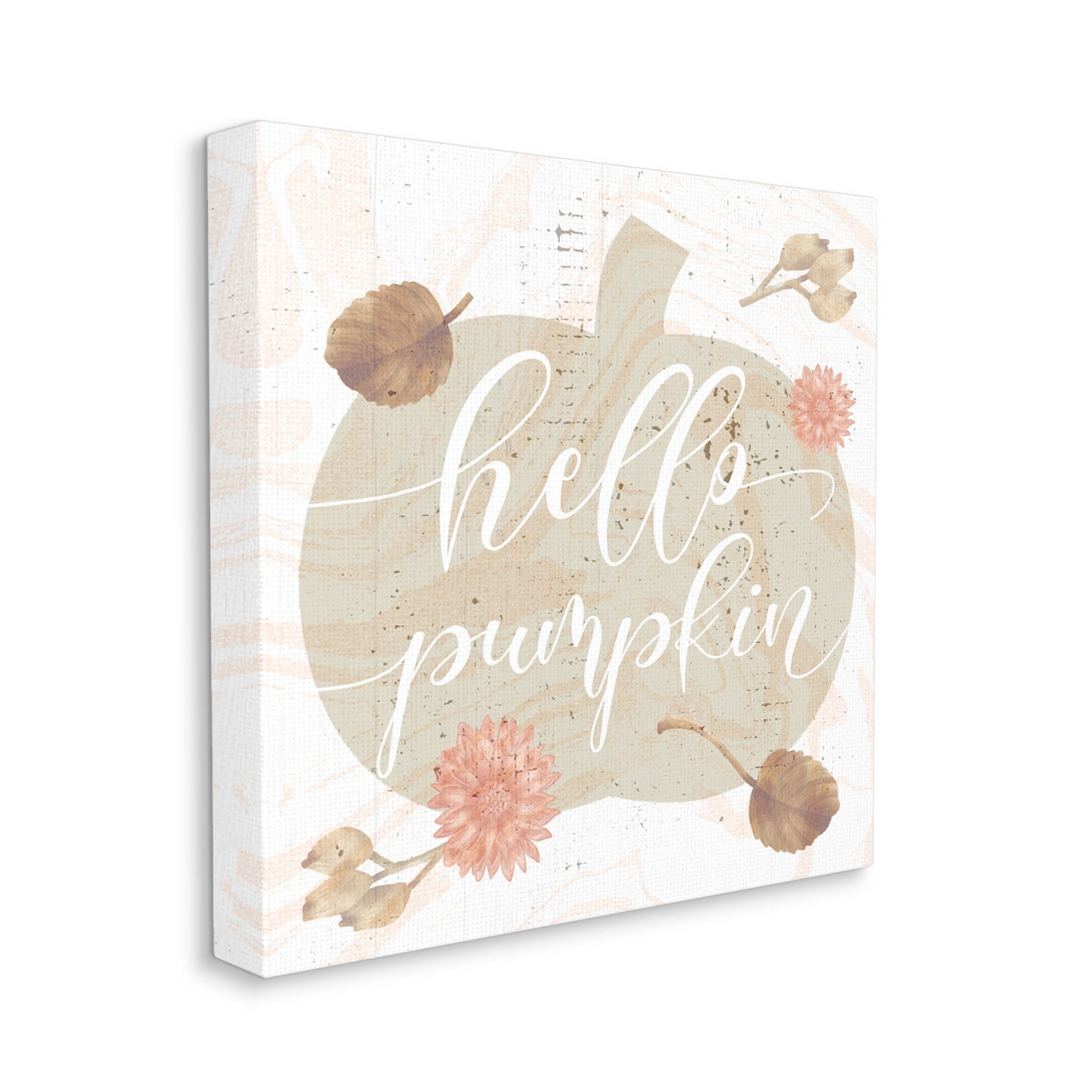 Stupell Industries Hello Pumpkin Autumn Harvest Graphic Art Gallery Wrapped Canvas Print Wall Art, Design by Lil' Rue