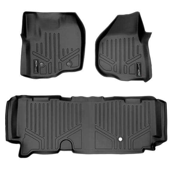 SMARTLINER 2 Rows Custom Fit Floor Liners Compatible with 2012 - 2012 Ford F-250 Super Cab