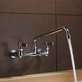 thumbnail image 4 of Kitchen Faucet Wall Mount with 10 Inch Swivel Spout 10" Center Commercial Sink 2-Handle NSF No Lead Faucet Mixer Tap Polish Chrome, 4 of 18