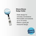 thumbnail image 2 of Ocean Waves Sketch Retractable Reel ID Badge Key Card Name Tag Holder with Clip, 2 of 7