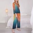 thumbnail image 3 of Picia yellow orange and teal Pattern Women’s Long-Sleeve Sleepwear Set - Soft 2-Piece Loungewear with Pockets, Comfy PJs for Relaxing Nights-XX-Large, 3 of 7