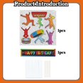 thumbnail image 4 of Cake Topper EQ EvairisQing Rainbow Jump, feliz cumpleaños, 4 of 5