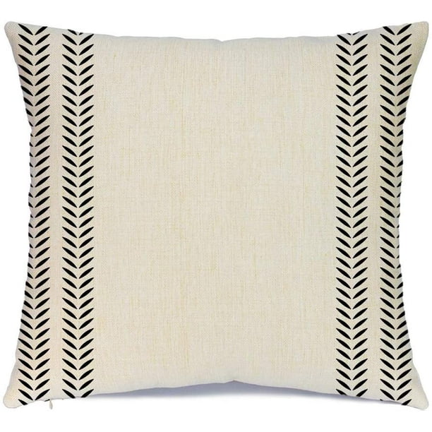 Housse de coussin de canapé : 45x45 Coton Linen Square Pillow Cover with  Tassels - Bohemian Decor Home