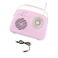 thumbnail image 3 of funtasica Radio Portable Matériau ABS avec Poignée BT 5.0 Design Rétro pour Maison Extérieur Rose, 3 of 9