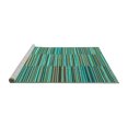 thumbnail image 2 of Ahgly Company Machine Washable Indoor Square Southwestern Turquoise Blue Country Area Rugs, 4' Square, 2 of 4