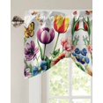thumbnail image 2 of Tie Up Valance Curtain for Kitchen,Spring Blossom Floral Butterfly Rod Pocket Short Curtains Adjustable Tie-Up Shade Valances,Farmhouse Green Botanical Window Treatment for Bathroom Living Room, 2 of 8