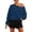 Blue, variant on Atogsazn Womens Off Shoulder Cropped Sweatshirt Casual Drop Shoulder Long Sleeve Oversized Pullover Casual Tops Black M Fashion
