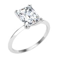 thumbnail image 2 of Dash Jewelry 2 Ct Emerald Cut Solitaire Ring - Moissanite Engagement Ring in 14K White Gold Plated - Women's Prong Set Wedding Ring - Ideal for Marking Life's Precious Moments, 2 of 6