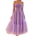 thumbnail image 4 of xiaxaixu Femmes Robe de Soirée Longue Robe Paillettes Bateau Cou Épaule Manches Longues Robe de Cocktail Maille Dos Nu Robe A-Ligne, 4 of 8