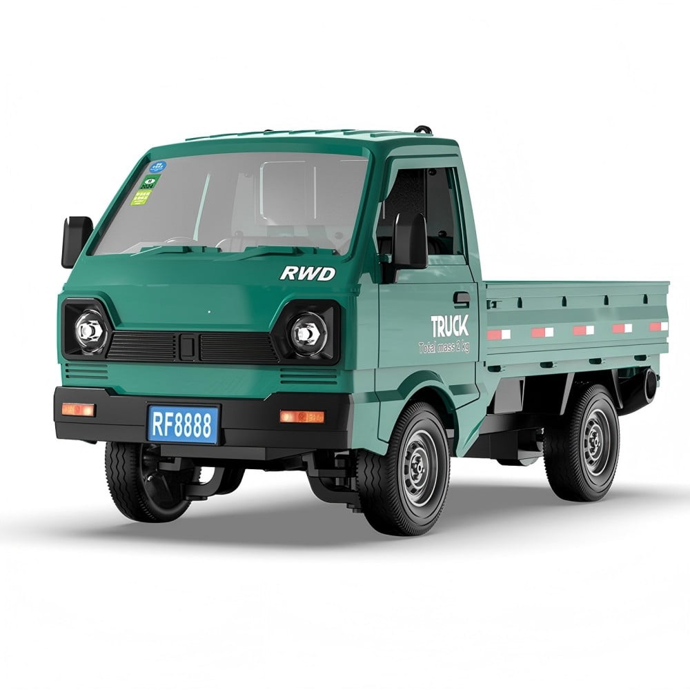 KF21 2.4G 1:16 Scale Remote Control Car with Simulated Lighting Manual Door Opening RC Truck with Cool Light Spray