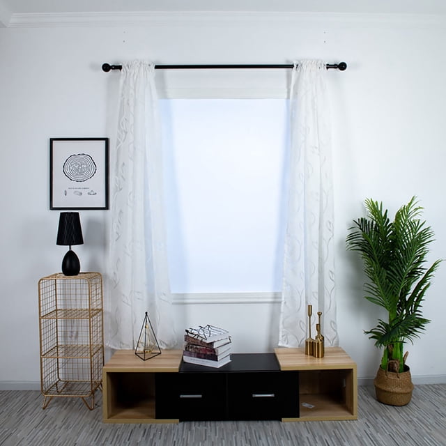 Cqxid Rideau à Moins de 10 $ Vignes Feuilles Tulle Porte Fenêtre Rideau Draperie Panneau Voile Foulard