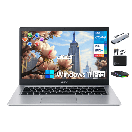 Acer 14" Laptop Computer Business Student PC w/ MS Office 2024, Intel i5-1135G7 Up to 4.2GHz, 8GB RAM, 756GB Storage (256GB SSD+500GB Ext), WiFi, MarxsolAccessory, Win 11 Pro