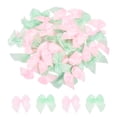 thumbnail image 1 of Uxcell 100Pcs Mini Ribbon Bows 1" Mini Fabric Satin Ribbon Flower Bows Pink & Green, 1 of 5