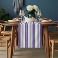 thumbnail image 2 of Purple Stripes Table Runner - 48 Inch Long, Kitchen Dining Table Runner Dresser Scarves, Modern Minimalist Horizontal Ombre Lines Farmhouse Decor for Coffee Tables Wedding Party Banquet, 2 of 8