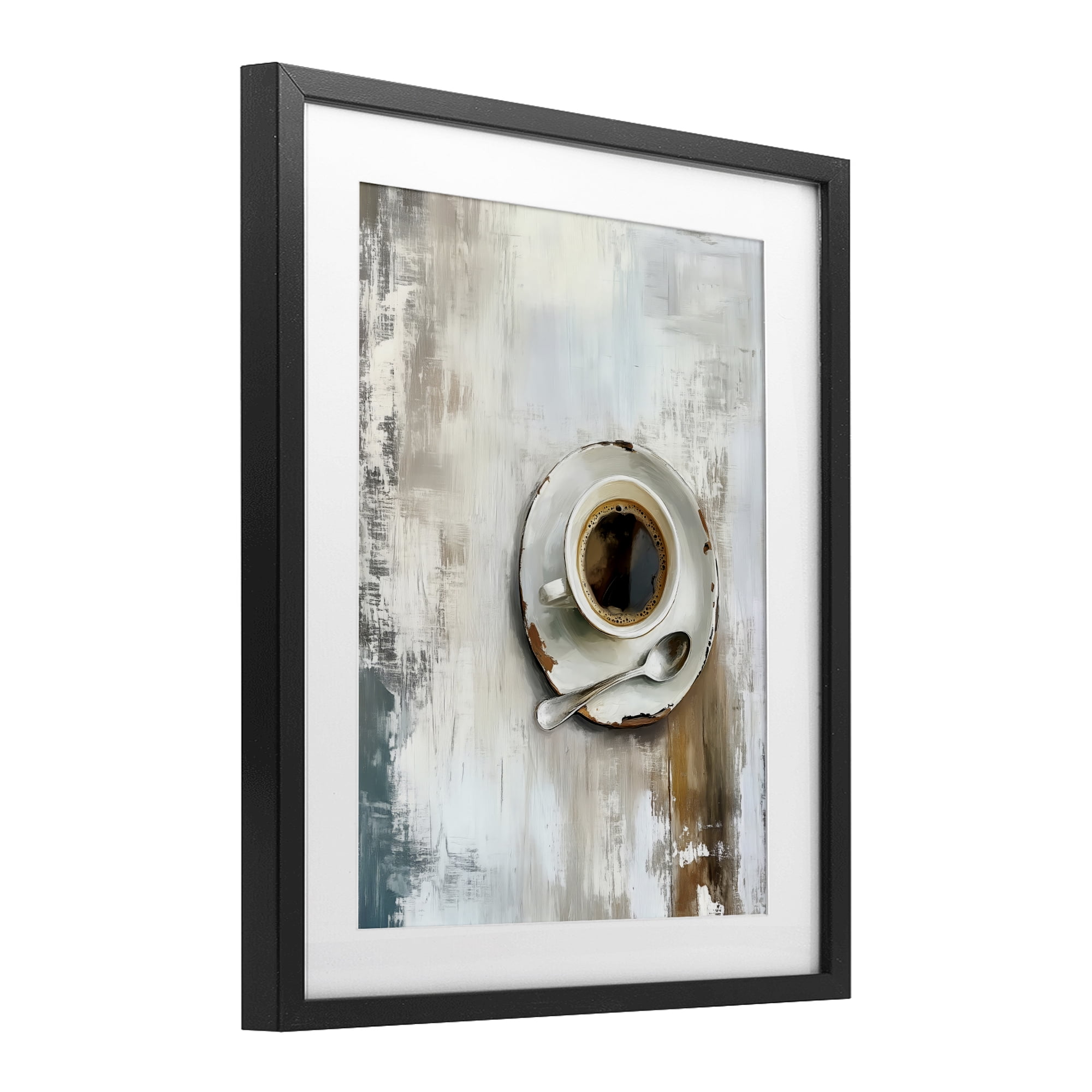 Stupell Industries Neutral & Rustic Cup of Coffee Black Framed Print Under Glass, design by LSR Design Studio
