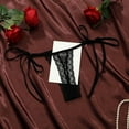 thumbnail image 4 of Xijirk Panties for Women,Lace Thong Panties Low Rise T Back G String Tie Side Straps Hollow Out Design Comfortable Breathable Soft Underwear,Womens Underwear,Black,M, 4 of 4